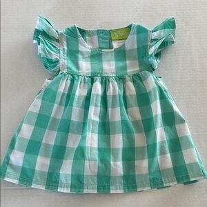 Whimsy Green and White Checkered Baby Dress, Size 2T